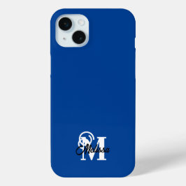 Blau und Weiß minimalistisch monogrammatisch Case-Mate iPhone Hülle