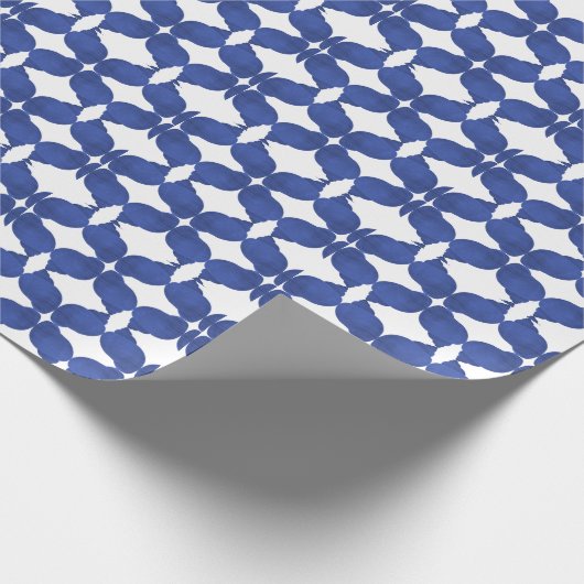 Blau und Weiß Minimalistische Küste Seashell Einfa Geschenkpapier (Ecke)