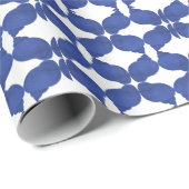 Blau und Weiß Minimalistische Küste Seashell Einfa Geschenkpapier (Rolleneckpunkt)