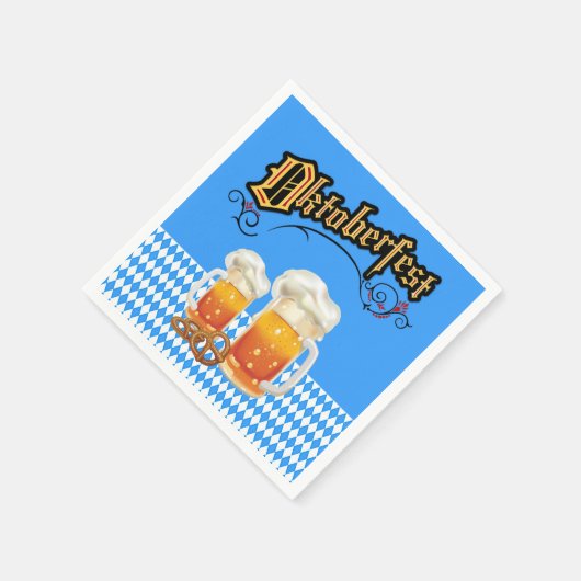 Blau und Weiß mit Biersteins Oktoberfest Napkin Serviette (Ecke)