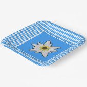 Blau und Weiß mit Edelweiss Oktoberfest Pappteller (Gewinkelt)
