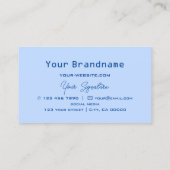 Blau und Weiß mit Monogram modern Visitenkarte (Rückseite)