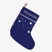 Blau und Weiß mit Name Kleiner Weihnachtsstrumpf (Vorderansicht (hängend))