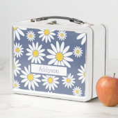 Blau und Weiß mit Namen Metall Brotdose (Beispiel)