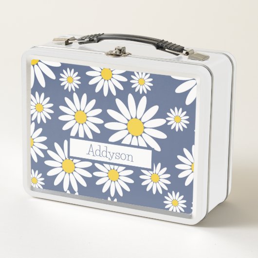 Blau und Weiß mit Namen Metall Brotdose (Vorderseite)