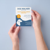 Blau und weiß mit Orange Dog Walker Template Flyer (Gruppe)