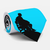 Blau und Weiß mit Schwarz-Shakespeare-Silhouette Krawatte (Gerollt)