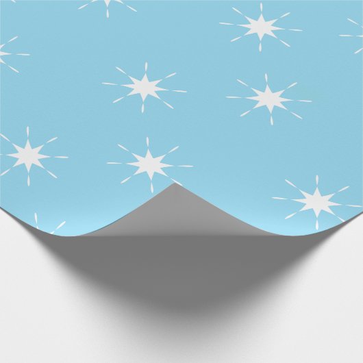 Blau und weiß mit Sternen Geschenkpapier (Ecke)
