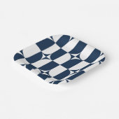 Blau und weiß Mitte des Jahrhunderts modern mit Gr Pappteller (Gewinkelt)