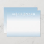 Blau und Weiß Mitteilungskarte (Vorne/Hinten)
