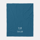 Blau und weiß, modern monogramm elegant fleecedecke (Vorderseite)