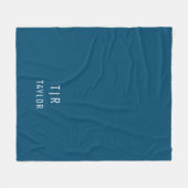 Blau und weiß, modern monogramm elegant fleecedecke (Vorderseite (Horizontal))