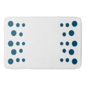 Blau und weiß Moderne Blasen Punkte Badematte (Vorderseite)