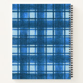 Blau und Weiß Moderne Denim Karierte Muster Notizblock (Rückseite)