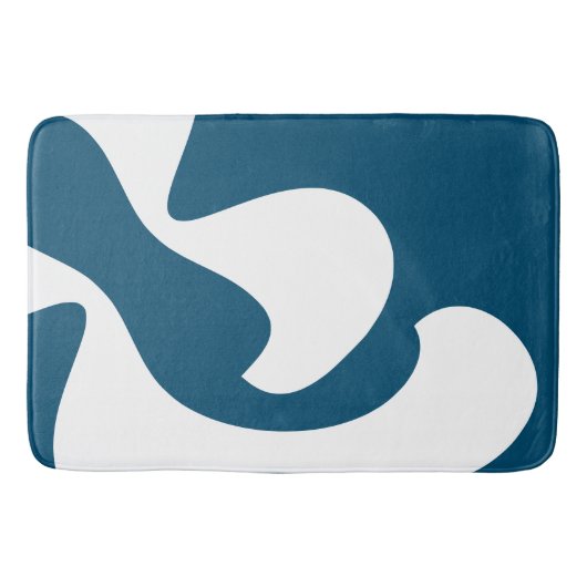 Blau und weiß Moderne Kunst Badematte (Vorderseite)