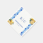 Blau und weiß Moderne La Dolce Vita Italienischer Serviette (Ecke)