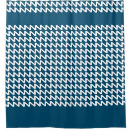 Blau und weiß Moderne Sharp Waves Duschvorhang