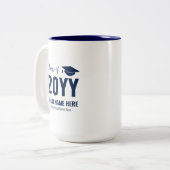 Blau und Weiß | Modernes Geschenk für Abschluss na Zweifarbige Tasse (Vorderseite Links)