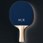 Blau und Weiß | Modernes Monogramm Tischtennis Schläger<br><div class="desc">Dieses moderne Tischtennis-Paddel-Design mit dunkelmarineblau-blauem Hintergrund. Ihre Initialen in fett weißem Text sorgen für ein schlichtes,  stilvolles und dennoch berufliches Aussehen.</div>