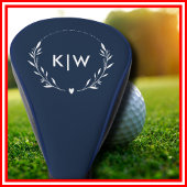 Blau und Weiß | Monogram für moderne Initials Golf Headcover
