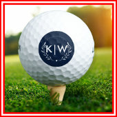 Blau und Weiß | Monogram für moderne Initials Golfball