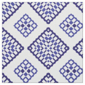 Blau und Weiß Mosaik Geometric Azurblau Muster Stoff (Muster)