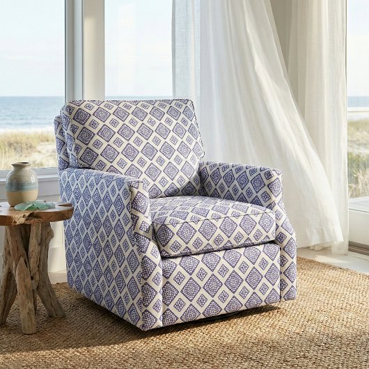 Blau und Weiß Mosaik Geometric Azurblau Muster Stoff