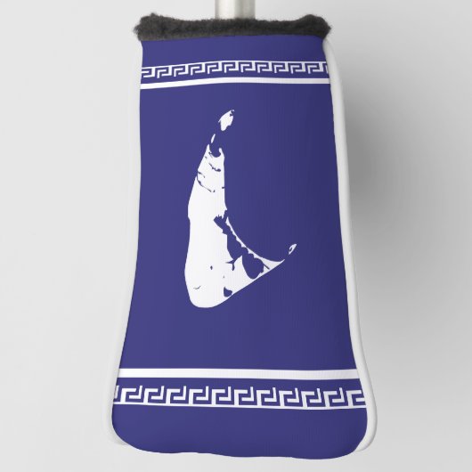 Blau und Weiß Nantucket Island Griechischer Schlüs Golf Headcover (Rotieren 90)