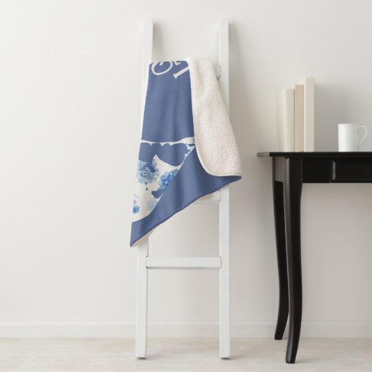 Blau und Weiß Nantucket Sherpa Blanket Sherpadecke (Beispiel)