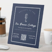 Blau und Weiß Nautic Seepferd Hospitality Wifi Sockelschild (In Situ)