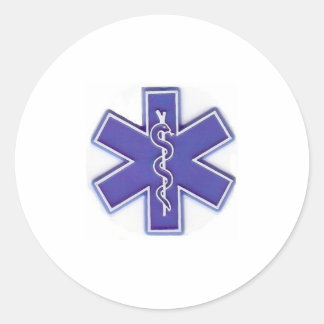 Blau und Weiß Nummer zwei Runder Aufkleber