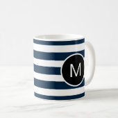 Blau und Weiß (oder benutzerdefinierte Farben) Str Kaffeetasse (VorderseiteRechts)