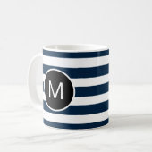 Blau und Weiß (oder benutzerdefinierte Farben) Str Kaffeetasse (Vorderseite Links)