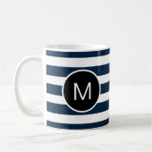 Blau und Weiß (oder benutzerdefinierte Farben) Str Kaffeetasse (Links)