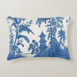 Blau und Weiß Orientale Chinoiserie Dekokissen