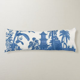 Blau und Weiß Orientale Chinoiserie Seitenschläferkissen