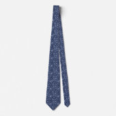 Blau und Weiß Paisley Neck Tie Krawatte (Vorderseite)