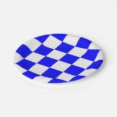 Blau und Weiß Pappteller (Schrägansicht)