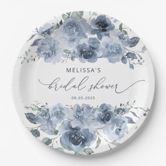 Blau und Weiß Pappteller (Vorderseite)