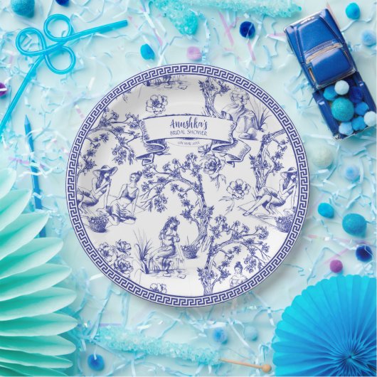 Blau und Weiß Pappteller (Party)