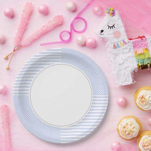 Blau und Weiß Pappteller (Party)