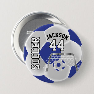 Blau und Weiß personalisieren Fußball Button