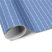 Blau und Weiß Pinstripe Geschenkpapier (Rolleneckpunkt)