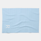 Blau und Weiß Polka Dot Mit Monogramm Geschirrtuch (Horizontal)