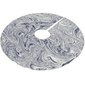 Blau und Weiß Polyester Weihnachtsbaumdecke (Schrägansicht)