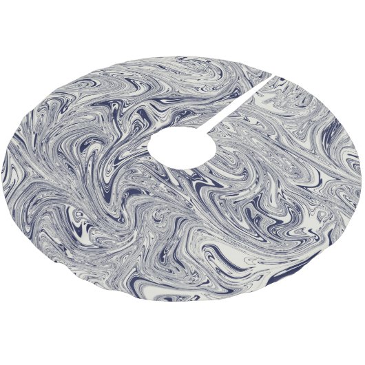 Blau und Weiß Polyester Weihnachtsbaumdecke (Schrägansicht)