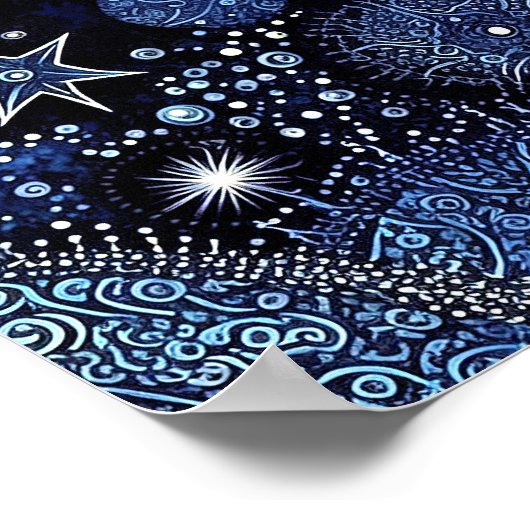 Blau und Weiß Poster (Ecke)