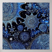 Blau und Weiß Poster (Vorne)