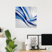 Blau und Weiß Poster (Heimbüro)