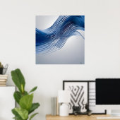 Blau und Weiß Poster (Heimbüro)